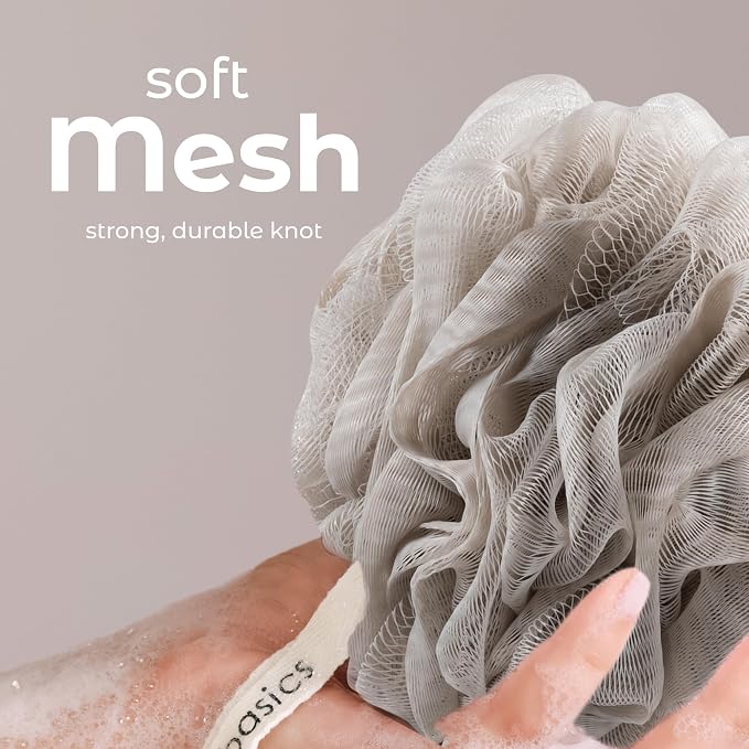 MainBasics Bath Shower Loofah Sponge Pouf Body Scrubber Exfoliator Body Wash - Image 3