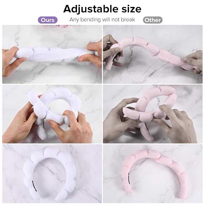 Ztomine Spa Headbands, Puffy Makeup Headbands - Image 4