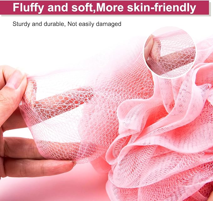 MTDLYICE Loofah for Women 75g 4 Pack, Bath Sponge Soft Mesh Shower Puff Loofah - Image 5