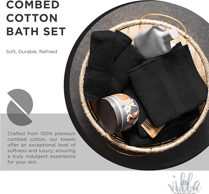100% Cotton Bath Towel Set of 24-6 Bath Towels, 6 Hand Towels, 12 Wash Cloths - Image 2