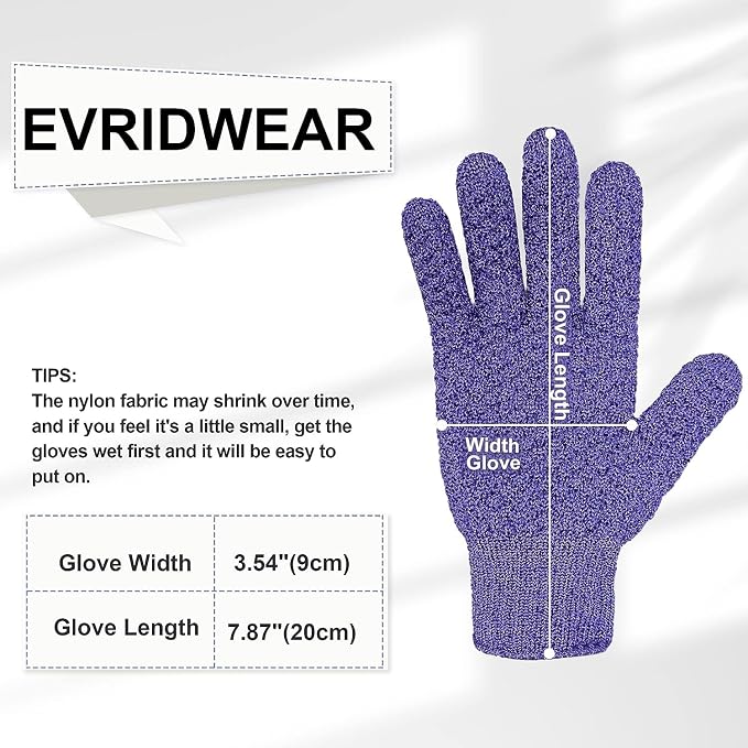 Evridwear Exfoliating Glove Shower Gloves Exfoliate Dead Skin - Image 6