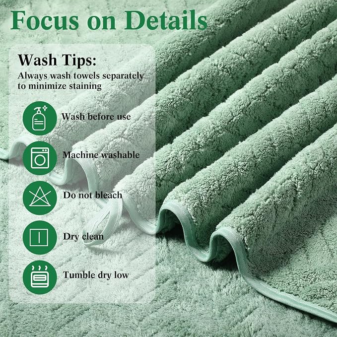 Mixweer 16 Pieces Bath Towels Sets Quick Dry Towel Set - Image 4