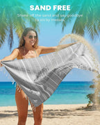 Antfuny 2 Packs Turkish Beach Towels Sand Free Quick Dry Oversized Bath Pool - Image 3