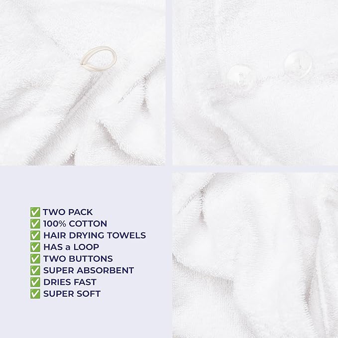 American Soft Linen 100% Cotton Hair Towels - Image 5
