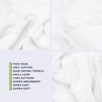 American Soft Linen 100% Cotton Hair Towels - Image 5