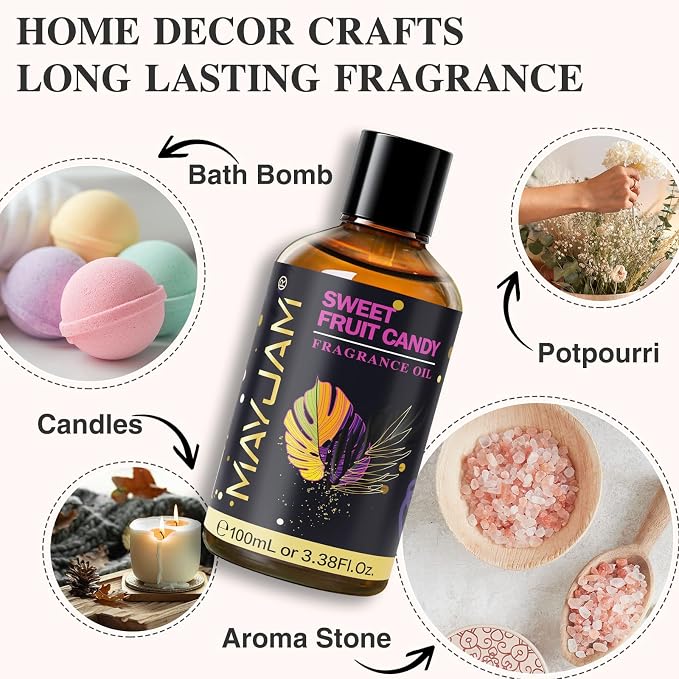 Sweet Fruit Candy Fragrance Oil Essential Oil, MAYJAM 3.38FL.OZ Sweet Fruit - Image 6