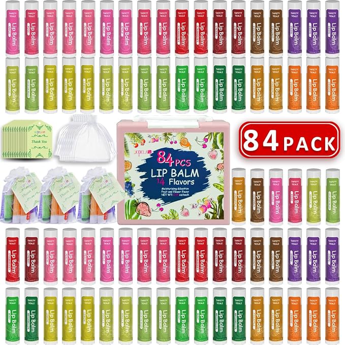 84 Pack Natural Lip Balm Bulk by yopela