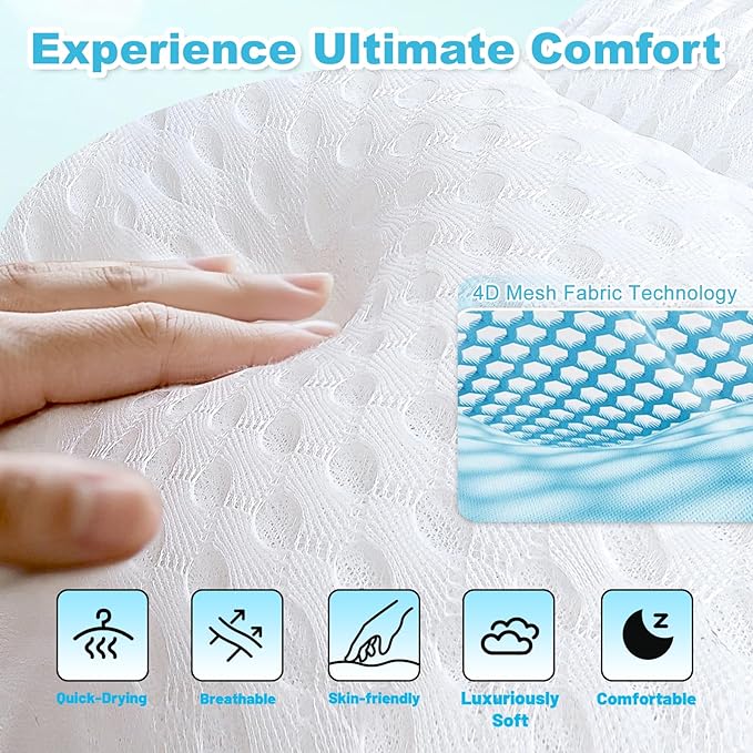 Bath Pillows for Tub, Ergonomic Bathtub Pillow for Head, Neck & Back Support - Image 4