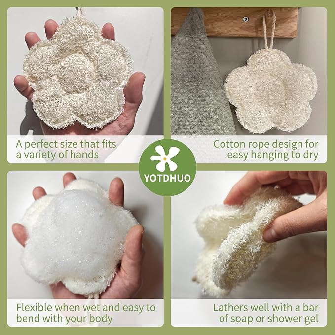 Travel Loofah Made from Real Egyptian Shower Loofah Spong Natural, Exfoliating - Image 5