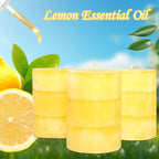 Yellow Pillar Candles 3x4 Inch Hand-Poured Lemon Scented Candles Lemongrass - Image 3