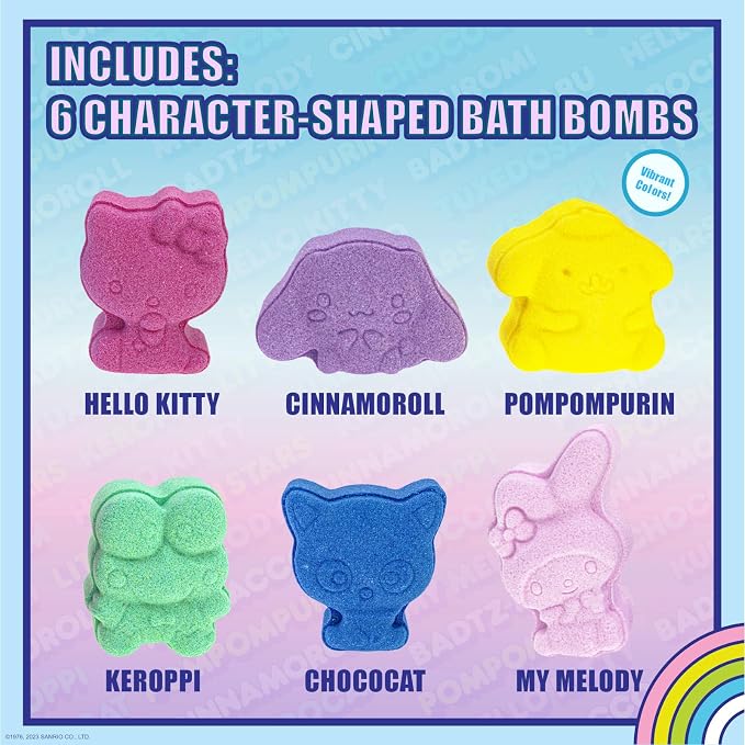 Hello Kitty and Friends Bath Bombs Set, 6 Piece, Bubblegum Scented - Image 2