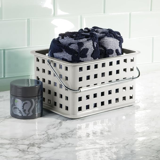 iDesign Plastic Handle-Portable Shower Caddy-Set of 3-Light Gray Basket - Image 3