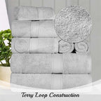 SUPERIOR Egyptian Cotton Pile 3 Piece Towel Set, Includes 1 Bath, 1 Hand - Image 3