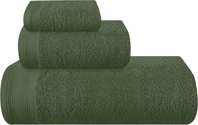 Ultra Soft 3 Pack Cotton Towel Set, Contains a Bath Towels 28x55 inch, a Hand by Unknown
