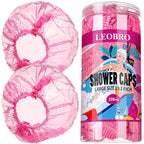 LEOBRO Disposable Shower Caps, Plastic Shower Caps by LEOBRO
