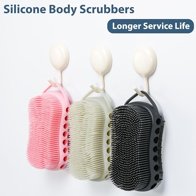 MtBoi Double-Sided Exfoliating Silicone Body Scrubber, 2-in-1 Bath Scrubber - Image 2