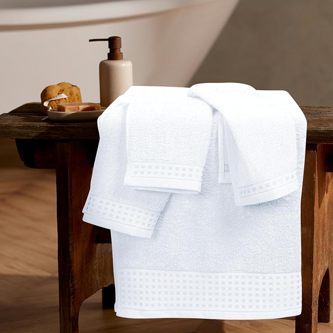 GLAMBURG Ultra Soft 3 Pack Cotton Towel Set, Contains a Bath Towel 28x55 inch - Image 3