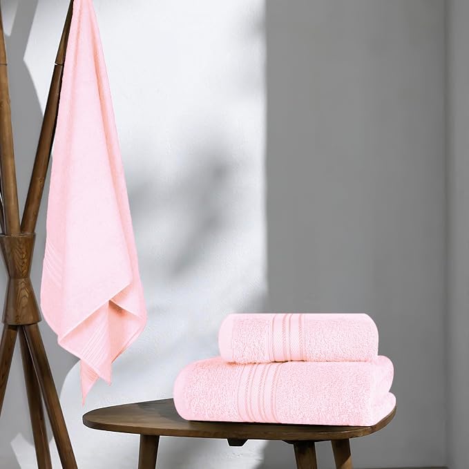 BOUTIQUO Ultra Soft 3 Pack Cotton Towel Set, Contains a Bath Towels 28x55 inch - Image 4