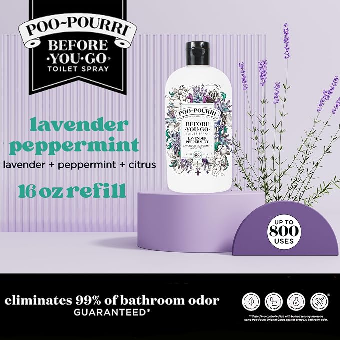 Poo-Pourri Before-You-Go Toilet Spray Refill, Lavender Peppermint, 16 Fl Oz - Image 2