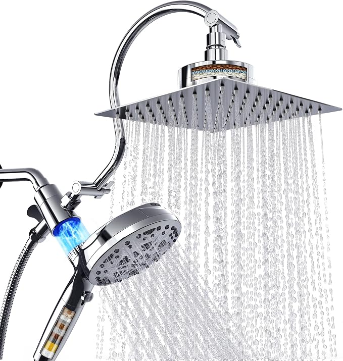 Dual Filtered Shower Head with Magnetic Handheld by EBOATOP
