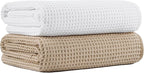 MICROFI New Microfiber Waffle Bath Towels, 2 Pieces, Fast Drying, Lint Free 430 by Unknown