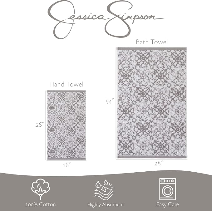 Jessica Simpson – Bath Towel 4 Piece Set, Premium Bathroom Décor, Includes 2 - Image 3