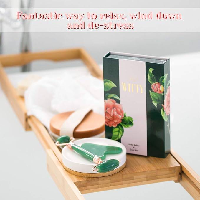 WITTY Jade Face Roller and Gua Sha Set in Hand-Drawn Giftbox - Image 4