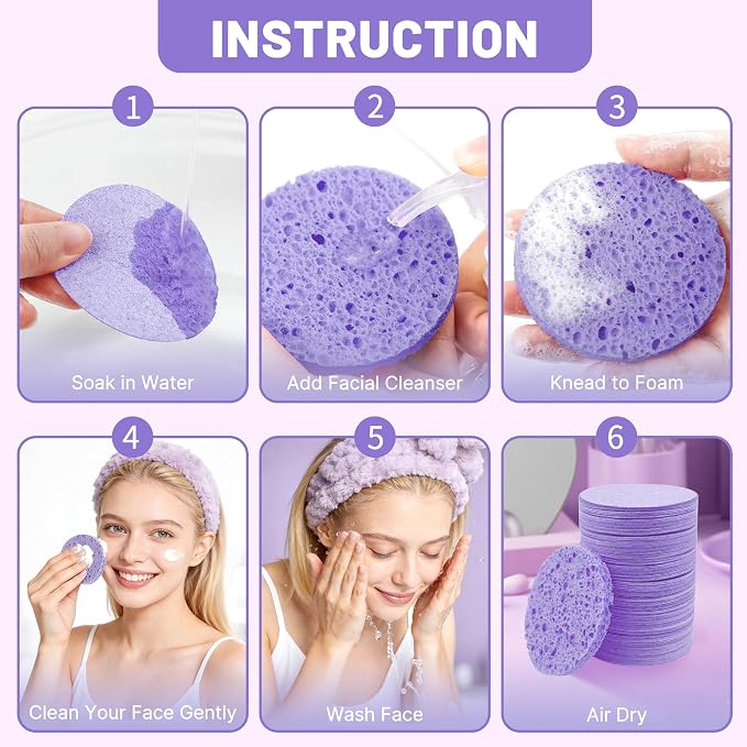 100-Count Compressed Facial Sponges - Image 3