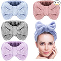 4 Pack Makeup Spa Headband Microfiber Bow Towel Soft Fluffy Washing Face by Senkary