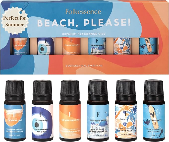 Folkulture Beach Essential Oil Set of 6 | Summer Essential Oils by FOLKULTURE