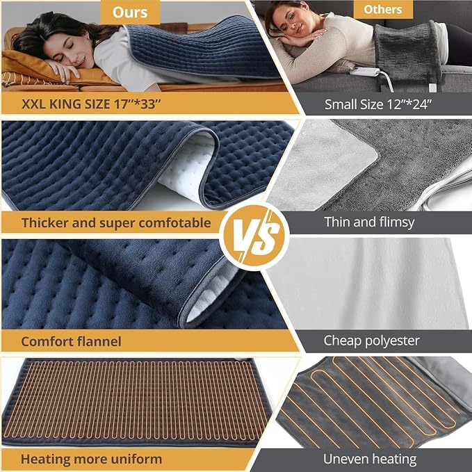 Heating Pad for Back Pain Relief, Electric Heating Pad - Image 4