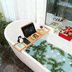 Utoplike Bamboo Bathtub Caddy Tray Bath Tray - Image 7