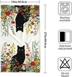 Accnicc 2 Pack Black Cat Bathroom Hand Towels Decorative Spring Floral Dish - Image 7