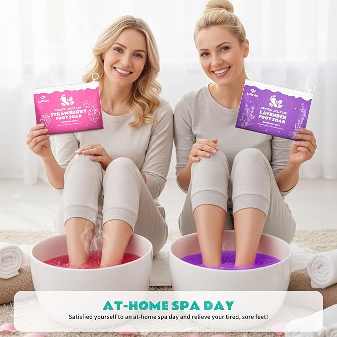 Foot Soak, 3 Pack Jelly Spa Pedicure Spa, Bubble Foot Bath Spa, Salon Pedi - Image 5