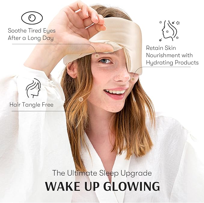 Silk Sleep Mask for Women and Men, Side Sleeper, 22 Momme Pure Mulberry Silk - Image 2