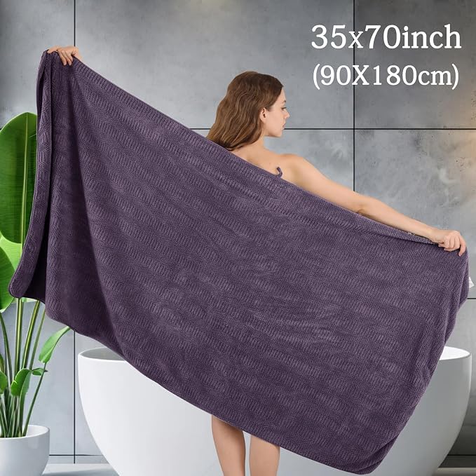 Ycosy 4 Pack Extra Large Microfiber Bath Towels Set, 35x70 inches, Less Lint - Image 2