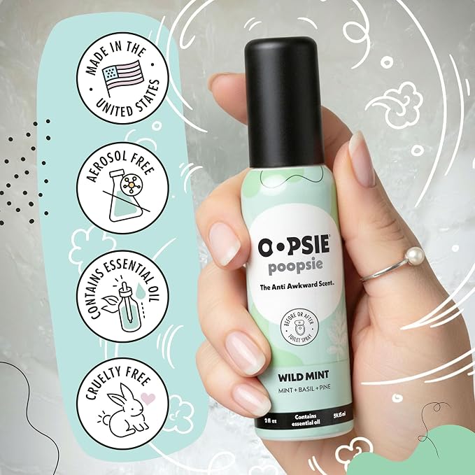 Oopsie Poopsie Toilet Spray – Before & After You Go Bathroom Odor Eliminator & - Image 2