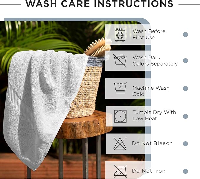 600 GSM 100% Cotton Bath Towels, Highly Absorbent, Quick Dry, 4 Pieces Combed - Image 6