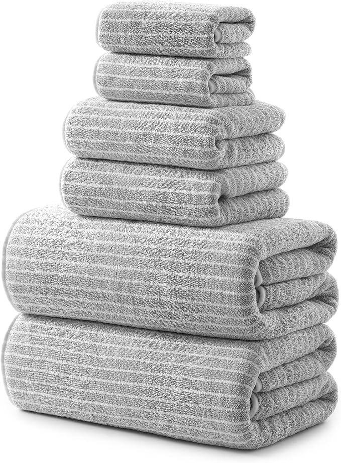 REDKISS Ultra Soft Bath Towels Set of 6 Large 35"x70" | 100% Microfiber by REDKISSOnline
