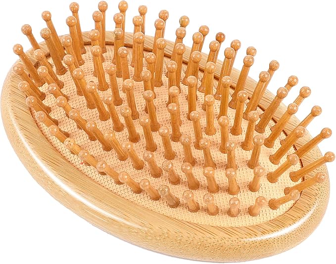 Bamboo Brush for Hair Growth, Natural Wooden Scalp Brush Mini Hair Scalp by Sliverdew