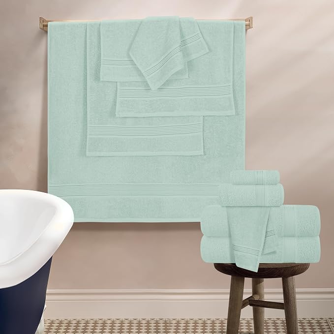 Belizzi Home 100% Cotton Towel Set, Contains 6 Soft Bath Towel, 6 Hand Towels - Image 4