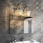 Crystal Vanity Lights 2-Light Black Wall Lamp Modern Crystal Bathroom Light - Image 3