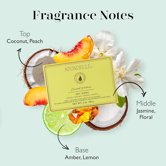 Spongellé Coconut Verbena Pedi Buffer Bath Sponge | Exfoliating Foot & Heel - Image 3