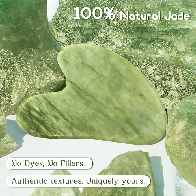 Flagest Gua Sha Facial Tools, Jade Stone Guasha Tool - Image 5
