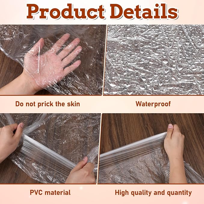 200pcs Plastic Sheeting for Body Wrap, 86x47 Inch Sauna Bag Liners, Disposable - Image 3