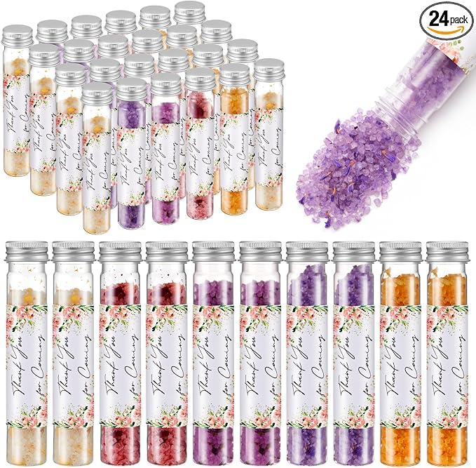 24 Pcs Aromatherapy Bath Salts Test Tube Bath Salts by Dimsile