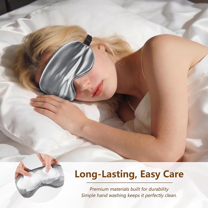 Sleep Mask Silk Eye Mask for Men Sleeping Mask, Adjustable Elastic Strap for - Image 5