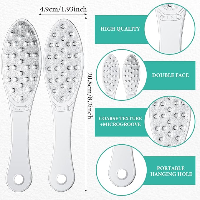 4 Pcs Stainless Steel Foot File Callus Remover Double Sided Metal Foot Rasp - Image 2