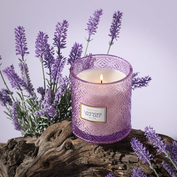 Lavender Scented Candle, 19oz Large Soy Wax Aromatherapy Candle, Lavender Sea - Image 6