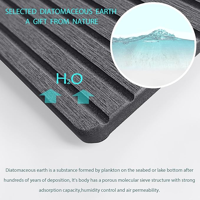 NiuYichee Set of 4 Water Absorbent Diatomite Coasters, Diatomaceous Earth - Image 4